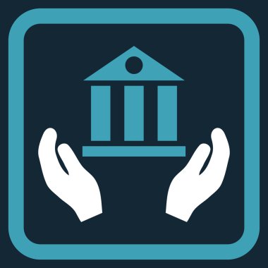 Banka hizmet düz vektör simgesi