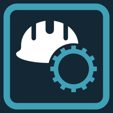 Geliştirme işçisi düz vektör simgesi