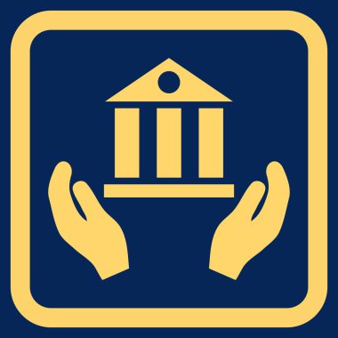 Banka hizmet düz vektör simgesi