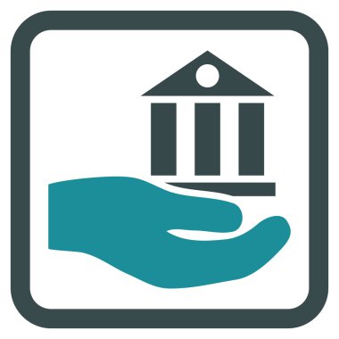 Banka hizmet düz vektör simgesi