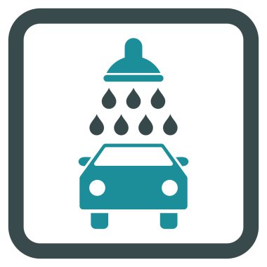 Araba duş düz vektör simgesi