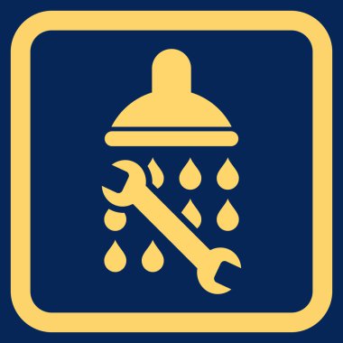 Duş sıhhi tesisat düz vektör simgesi