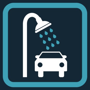 Araba duş düz vektör simgesi