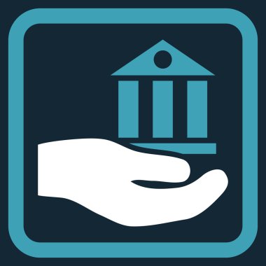 Banka hizmet düz vektör simgesi