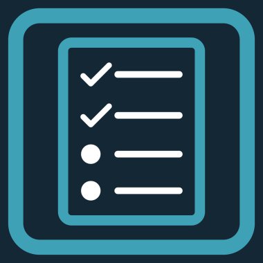 Denetim listesi sayfa düz vektör simgesi