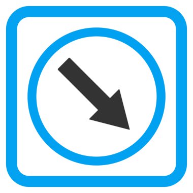 Aşağı doğru yuvarlak ok düz vektör simgesi