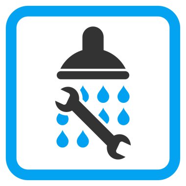 Duş sıhhi tesisat düz vektör simgesi