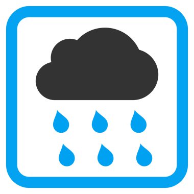 Yağmur bulutu düz vektör simgesi