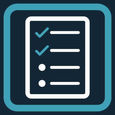 Denetim listesi sayfa düz vektör simgesi