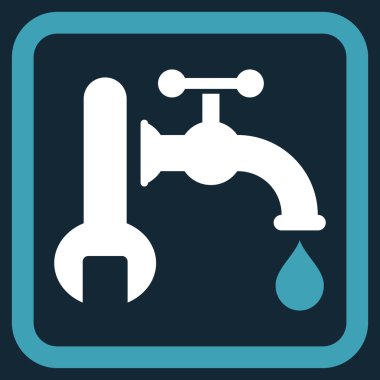 Sıhhi tesisat düz vektör simgesi