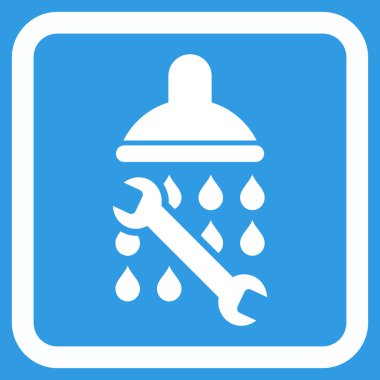 Duş sıhhi tesisat düz vektör simgesi