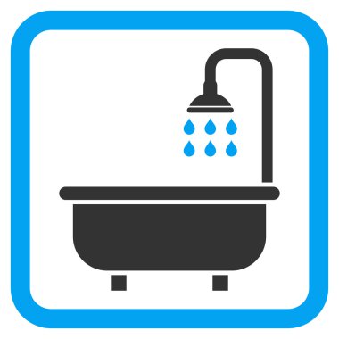 Duş banyo düz vektör simgesi