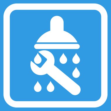 Duş sıhhi tesisat düz vektör simgesi