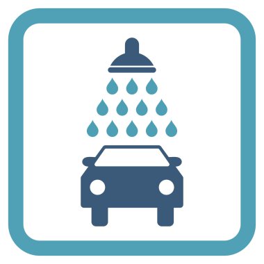 Araba duş düz vektör simgesi