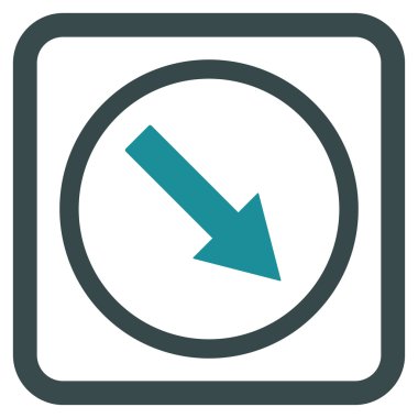 Aşağı doğru yuvarlak ok düz vektör simgesi