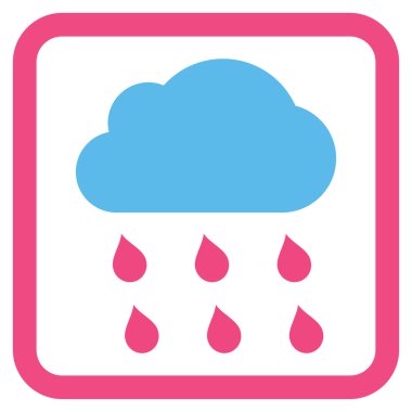 Yağmur bulutu düz vektör simgesi