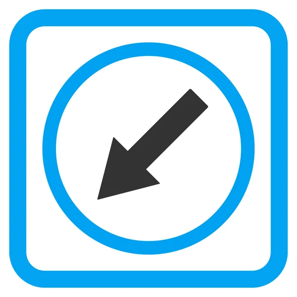 Afgeronde pijl-omlaag-links platte Vector Icon — Stockvector