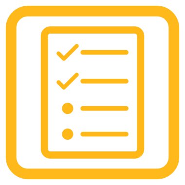 Denetim listesi sayfa düz vektör simgesi