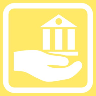 Banka hizmet düz vektör simgesi