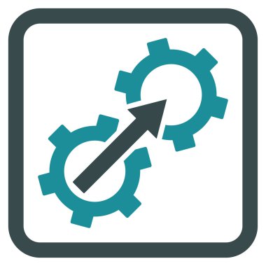 Dişli Tümleştirme düz vektör simgesi