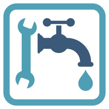 Sıhhi tesisat düz vektör simgesi