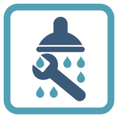 Duş sıhhi tesisat düz vektör simgesi