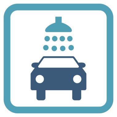 Araba duş düz vektör simgesi