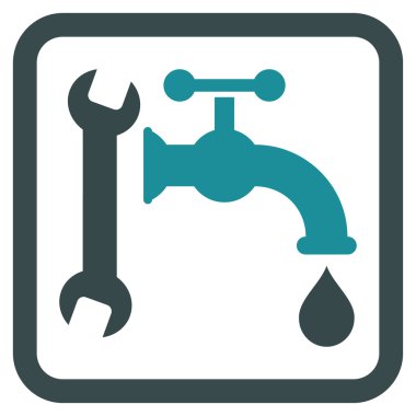 Sıhhi tesisat düz vektör simgesi