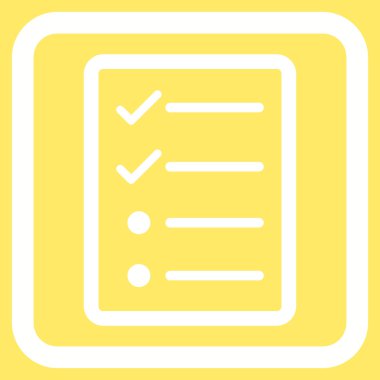 Denetim listesi sayfa düz vektör simgesi