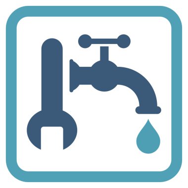 Sıhhi tesisat düz vektör simgesi