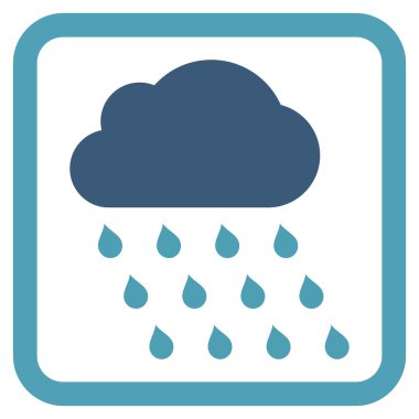 Yağmur bulutu düz vektör simgesi