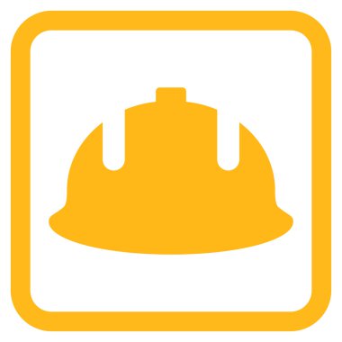 İnşaat kask düz vektör simgesi