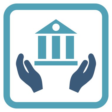 Banka hizmet düz vektör simgesi