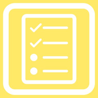 Denetim listesi sayfa düz vektör simgesi