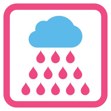 Yağmur bulutu düz vektör simgesi