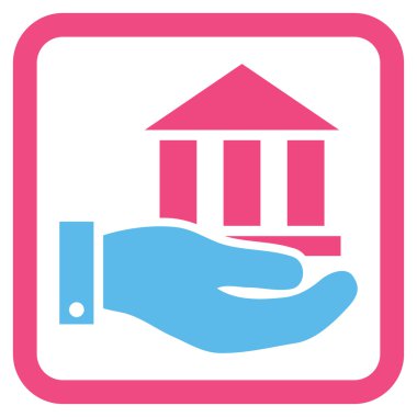 Banka hizmet düz vektör simgesi