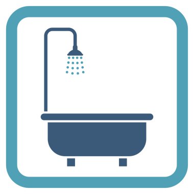 Duş banyo düz vektör simgesi