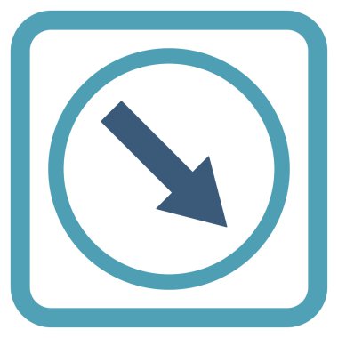 Aşağı doğru yuvarlak ok düz vektör simgesi