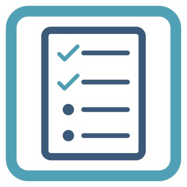 Denetim listesi sayfa düz vektör simgesi