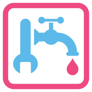 Sıhhi tesisat düz vektör simgesi