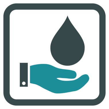 Su hizmet düz vektör simgesi