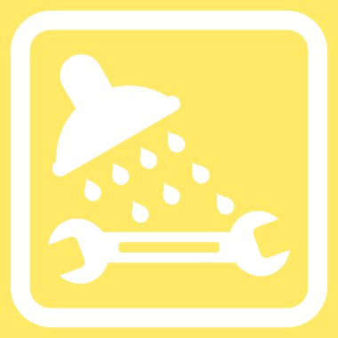 Duş sıhhi tesisat düz vektör simgesi