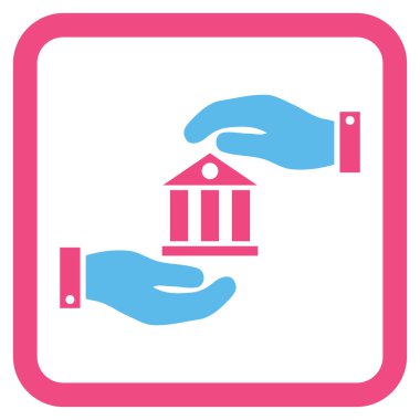 Banka hizmet düz vektör simgesi