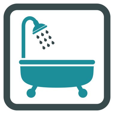 Duş banyo düz vektör simgesi