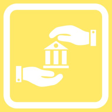 Banka hizmet düz vektör simgesi