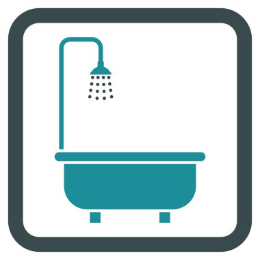 Duş banyo düz vektör simgesi