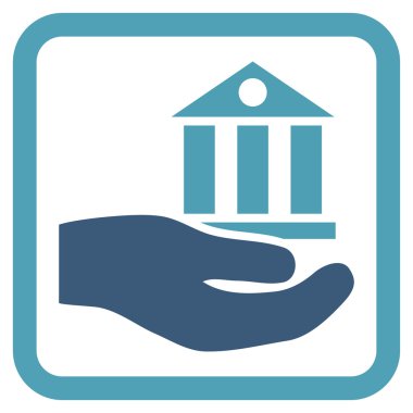 Banka hizmet düz vektör simgesi