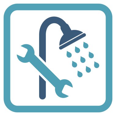 Duş sıhhi tesisat düz vektör simgesi