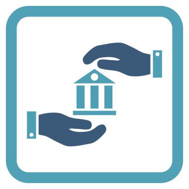 Banka hizmet düz vektör simgesi