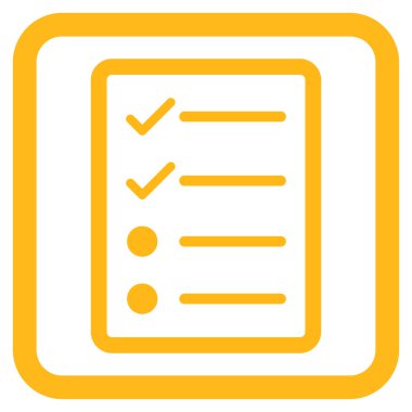 Denetim listesi sayfa düz vektör simgesi